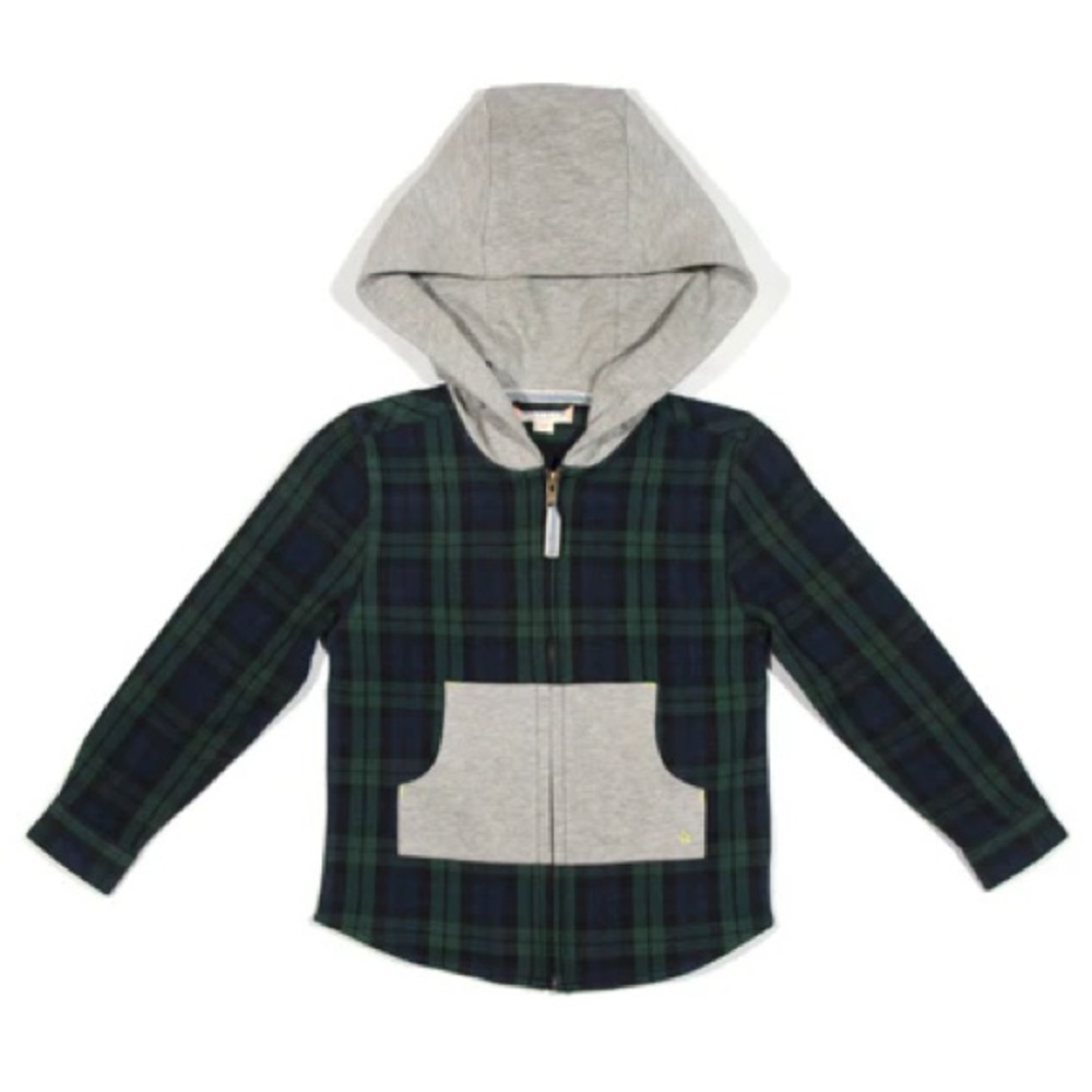 Flannel Hoodie Shirt for toddler boy 3T green flannel emmet by Egg New York
